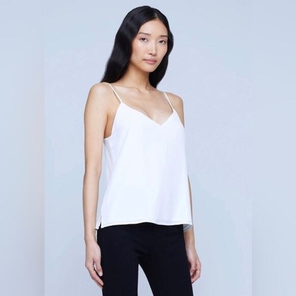 NWT L’AGENCE Jane Silk Parchment / Cream Cami Adjustable Straps Blouse - Size XS - Picture 2 of 16